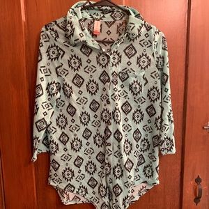 Tribal pattern button down